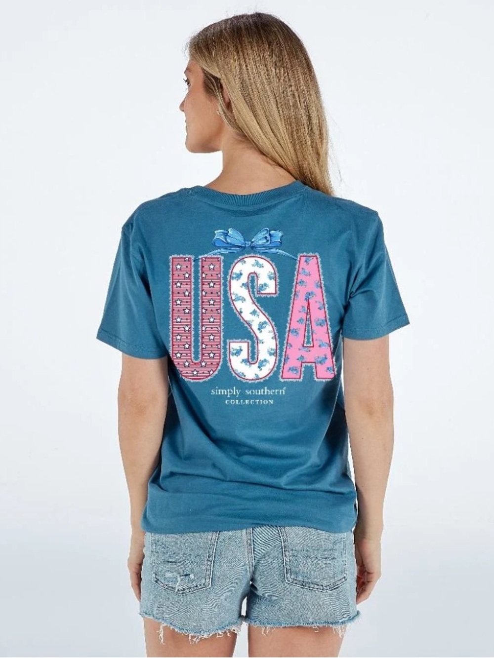 Southern Comfort Youth Large USA Graphic Short-Sleeve Tee - Blue